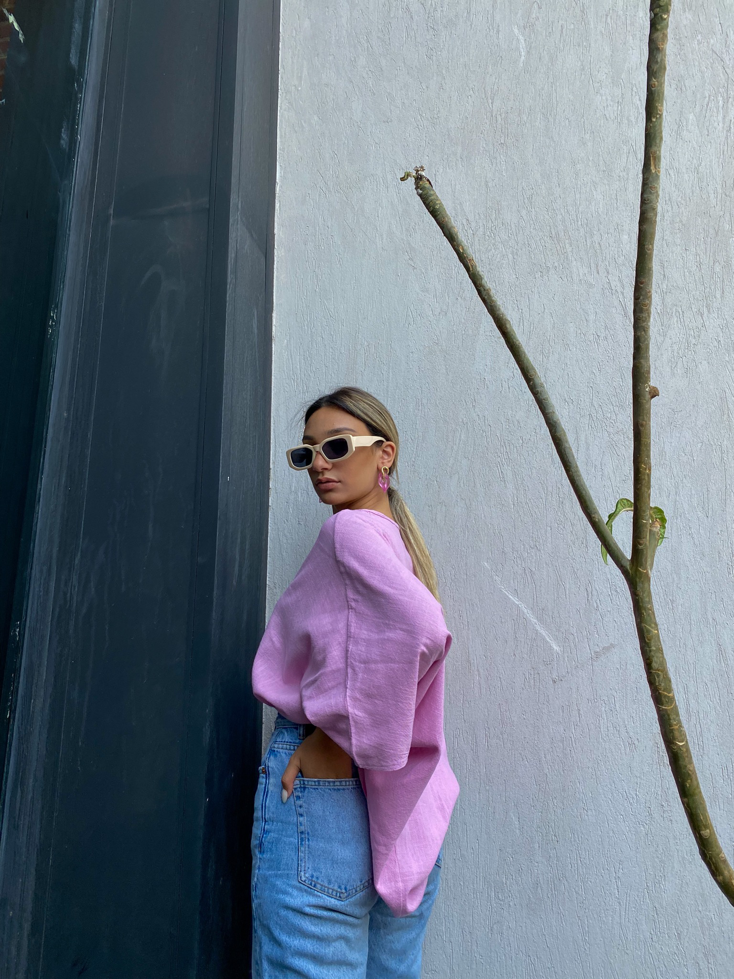 PINK LINEN BLOUSE