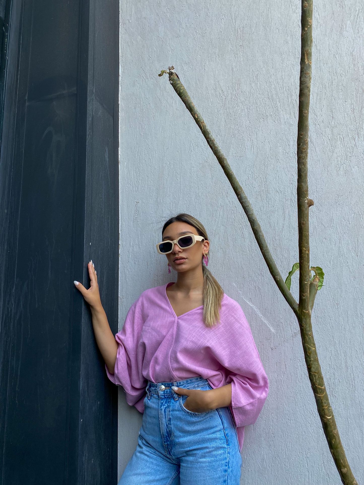 PINK LINEN BLOUSE